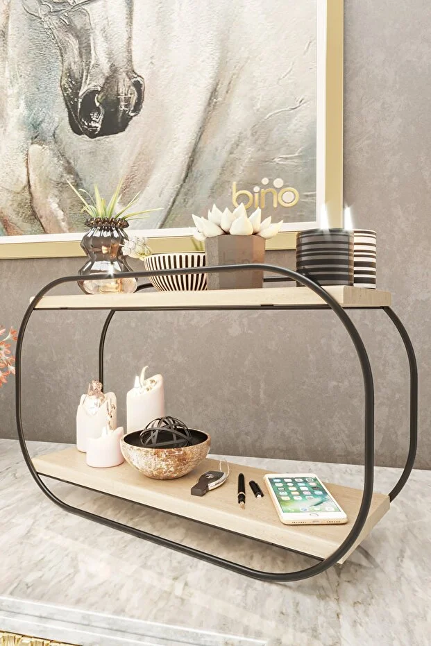 Çok Amaçlı Düzenleyici Oval Raf Ahşap Masaüstü Banyo Mutfak Rafı Takı Ve Makyaj Organizeri